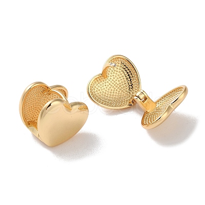 Heart Brass Hoop Earrings for Women EJEW-B056-20G-1