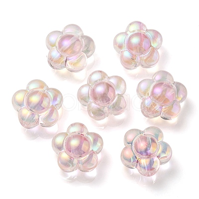 UV Plating Rainbow Iridescent Transparent Acrylic Beads OACR-C007-11E-1