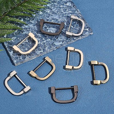 WADORN 8Pcs 4 Colors Alloy D Rings FIND-WR0003-53B-1