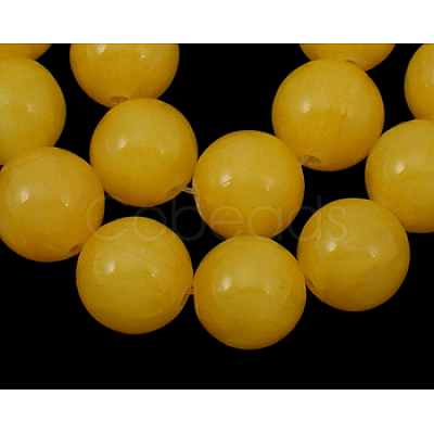 Natural Yellow Jade Beads Strands X-JBR10mm-7-1