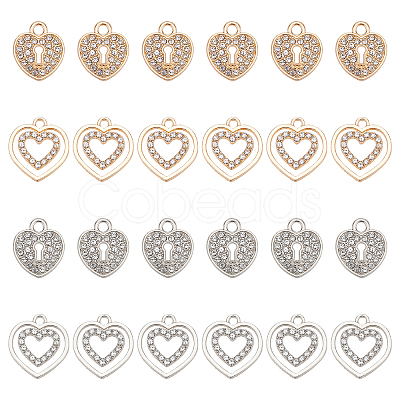 PandaHall Elite 24Pcs 4 Style Alloy Pendants FIND-PH0003-44-1