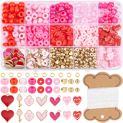 SUNNYCLUE DIY Valentine's Day Bracelet Making Kit DIY-SC0023-41-1