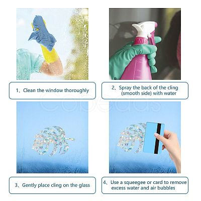 Waterproof PVC Colored Laser Stained Window Film Adhesive Stickers DIY-WH0256-064-1