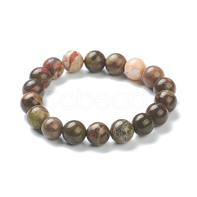 Natural Agate Beaded Stretch Bracelets BJEW-A117-D-35-1