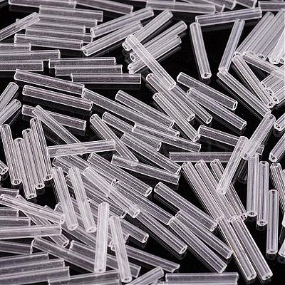 Glass Bugle Beads SEED-E001-9mm-01#-1