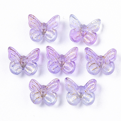 Two Tone Transparent Spray Painted Glass Charms GLAA-N035-08A-G01-1