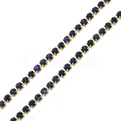 Brass Rhinestone Strass Chains CHC-N017-003A-A01-1