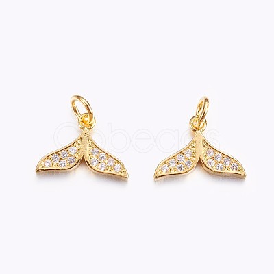 Brass Micro Pave Cubic Zirconia Charms ZIRC-G128-08-1