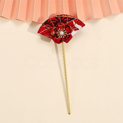 Flower Fan Cloth Hair Sticks PW-WG5DC28-09-1