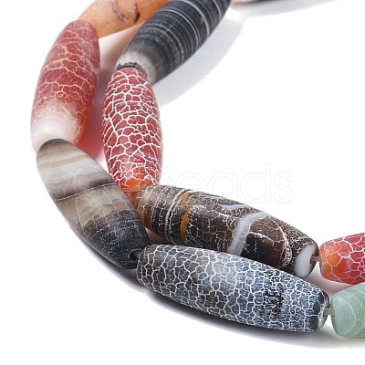 Natural Weathered Agate Dzi Beads Strands G-NH0010-03-1