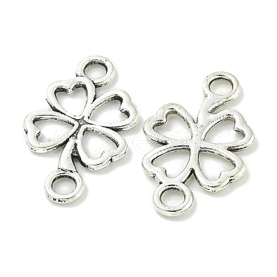 Tibetan Style Alloy Shamrock Connector Charms TIBE-I026-6013AS-1