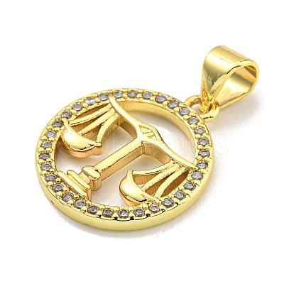 Brass Micro Pave Cubic Zirconia Pendants KK-K354-03G-07-1