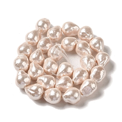 Electroplated Shell Pearl Beads Strands BSHE-G035-01A-07-1