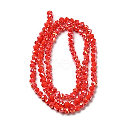 Electroplate Opaque Solid Color Crystal Glass Rondelle Beads Strands X-EGLA-F049A-06AB-1