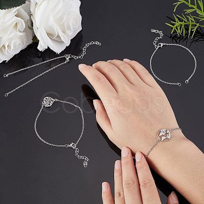 Unicraftale 12Pcs 304 Stainless Steel Box Chains/Venice Chains Bracelets Making MAK-UN0001-18-1