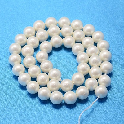 Round Shell Pearl Bead Strands BSHE-L011-8mm-A013A-1