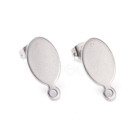 Non-Tarnish 201 Stainless Steel Stud Earring Findings STAS-G277-07P-1