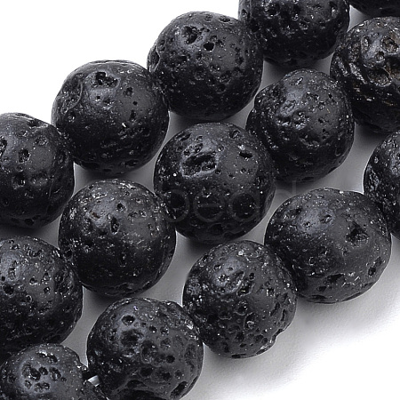 Natural Lava Rock Beads Strands G-S259-11-10mm-1