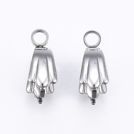 201 Stainless Steel Pendant Pinch Bails X-STAS-E437-26P-1