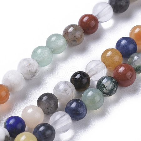 Natural Mixed Gemstone Beads Strands G-F668-08-4mm-1