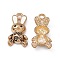 Alloy Enamel Pendants, Rabbit Charm, Golden, White, 20x10x3.5mm, Hole: 2mm