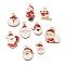 Christmas Theme Alloy Enamel Pendants, Light Gold, Santa Claus, 16.5~25.5x11.5~20.5x1~3.5mm, Hole: 1.6~2.1mm, 9pcs/set