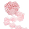 Organza Lace Trim with Resin Imitation Pearl Beads, for Garment Accessories, Flower, Pink, 2-3/8 inch(60mm)