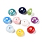 Handmade Pearlized Porcelain Beads, Rondelle, Mixed Color, 12x6.5mm, Hole: 2.3mm