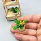 Mini Plastic Artificial Plant Ornaments, Miniature Bonsai, for Dollhouse, Home Display Decoration, Yellow, 25x30mm