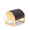 Imitation Leather & Metal Bracelet Watch Display Stands, Oval, Golden, Black, 8.5x6x7cm