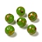 Handmade Lampwork Beads, Imitation Jade Beads, Round, Olive Drab, 14mm, Hole: 2mm