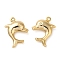 Brass Pendants, Real 18K Gold Plated, Dolphin, 19.5x15x4.5mm, Hole: 1mm