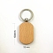 Undyed Wooden Keychains, with Zinc Alloy Findings, Rectangle, BurlyWood, 5x3.2cm