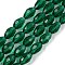 Transparent Glass Beads Strands, Faceted, Teardrop, Dark Green, 8x6mm, Hole: 1.2mm, about 65~67pcs/strand, 20.08 inch(51cm)