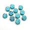 Synthetic Blue Turquoise Beads, Flower, 12x12mm