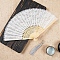 Chinese Style Lace Folding Fan with Tassel, Bamboo Hand Fan for Party Wedding Dancing Decoration, White, 220mm