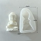 Buddha Statue Scented Candle Food Grade Silicone Molds, Candle Making Molds, Aromatherapy Candle Mold, White, 7.5x4.6x3cm