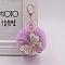 Imitation Rabbit Fur Keychain, Butterfly, Medium Orchid, 15cm