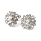 Flower 304 Stainless Steel Stud Earrings, Plastic Imitation Pearl Earrings for Women, Stainless Steel Color, 18x18mm