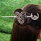 Antique Silver Viking Hair Sticks Hair Pin, Ladies Retro Hair Accessory, Rose Sword Hair Sticks, Moon, 180mm