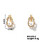 Summer Chic Imitation Pearl Ear Studs Fashion European American Style Earrings, Golden, 18x11mm