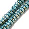 Handmade Polymer Clay Beads Strands, with Glitter Powder, Rondelle, Medium Turquoise, 7~7.5x3~3.5mm, Hole: 1.6mm, about 116~118pcs/strand, 15.55~15.94''(39.5~40.5cm)