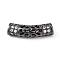 Brass Micro Pave Cubic Zirconia Beads, Hollow, Curve Tube, Gunmetal, 21x6mm, Hole: 2.8mm