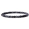 Natural Snowflake Obsidian Beads Stretch Bracelets, Round, 4mm