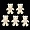 Flocky Acrylic Cabochons, Bear, Lemon Chiffon, 25~26.5x18~19x7~8mm