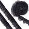 BENECREAT 10 Yards 3-Layer Pleated Chiffon Flower Lace Trim, Polyester Ribbon for Jewelry Making, Garment Accessories, Black, 2-1/2 inch(65mm)