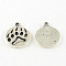 Dog Paw Prints Tibetan Style Alloy Pendant Enamel Settings, Lead Free & Cadmium Free, Antique Silver, 18x15x1.5mm, Hole: 2mm, about 340pcs/500g