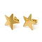 Ion Plating(IP) 304 Stainless Steel Stud Earrings for Women, Star, Real 18K Gold Plated, 15x15.5mm, Pin: 0.8mm