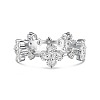 Clear Cubic Zirconia Clover Finger Rings RJEW-Q814-07P-1