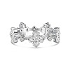 Anti-Tarnish Clear Cubic Zirconia Clover Finger Rings RJEW-Q814-07P-1